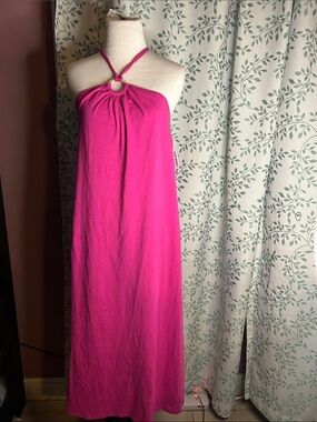 Old Navy Hot Pink Halter Maxi Dress